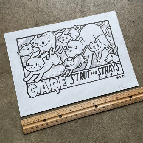 Ink Drawing /  Strut for Strays 2025