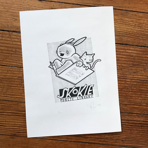Drawing: Skokie Public Library print demo 2019