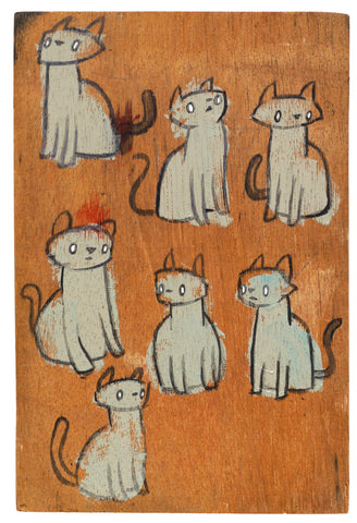 Box Painting 186 - Seven Cats