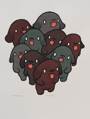 Nine Black Puppies