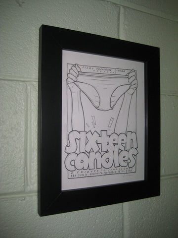 Sixteen Candles - original pencil drawing, framed